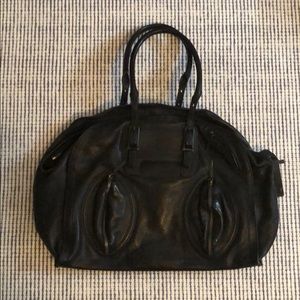 Black leather Helmut Lang satchel handbag